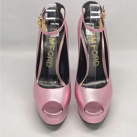 Tom Ford Lizard-Embossed Leather Platform Pumps size 40 - Picture 5 of 16